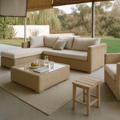 Set de jardín de 4 piezas de ratán sintético Ibiza