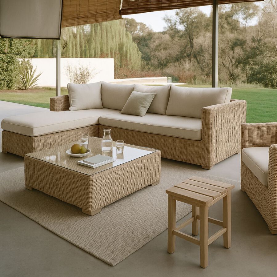 Set de jardín de 4 piezas de ratán sintético Ibiza