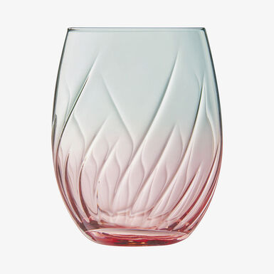 Vaso rosa y verde de cristal Spiral 36cl
