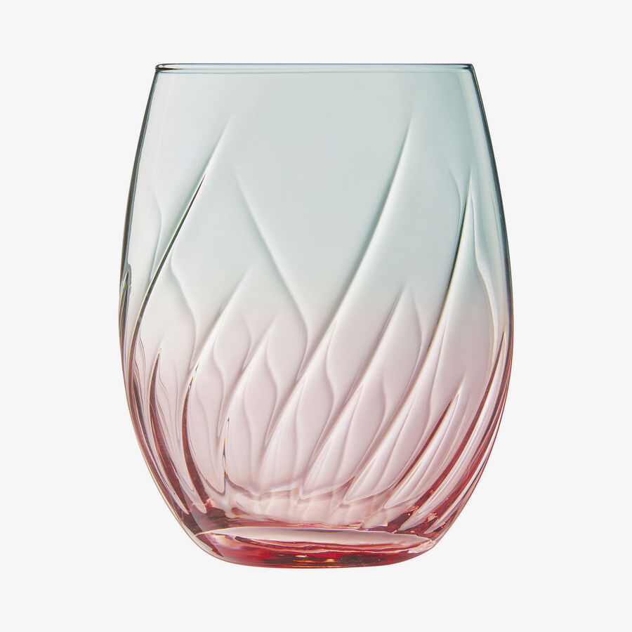 Vaso rosa y verde de cristal Spiral 36cl