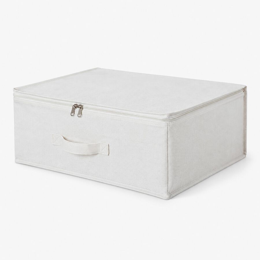 Caja de almacenaje con tapa de textil blanco Nube 50x38x20cm