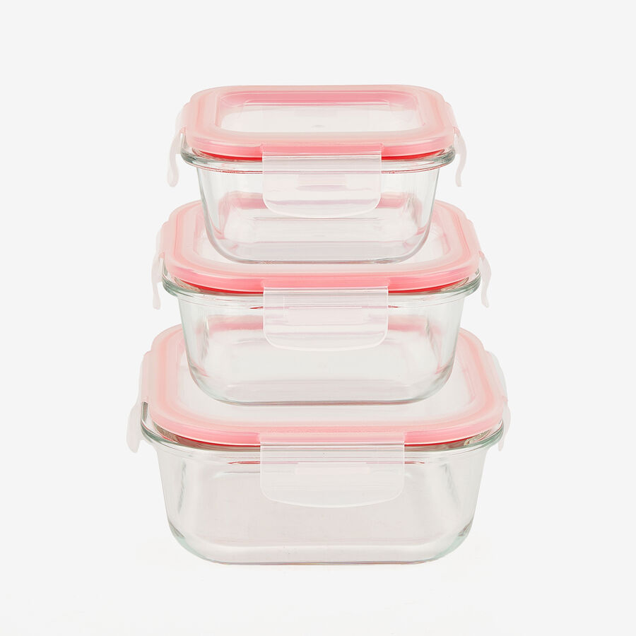 Set de 3 t&aacute;pers de borosilicato 32/52/80cl - Bergner