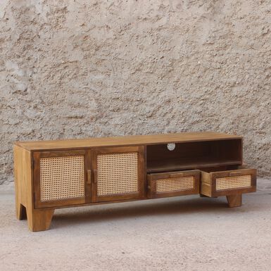 Mueble de televisión de madera de mango Merlín 175x45x57cm Clau&Chloe