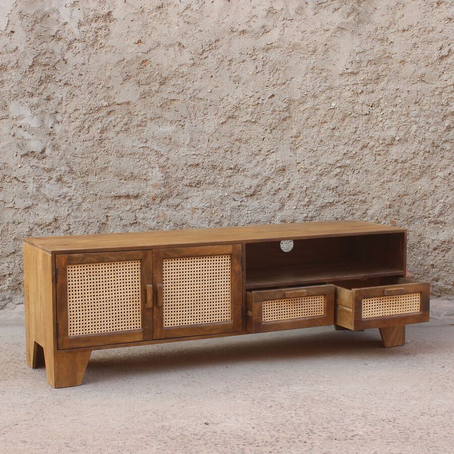Mueble de televisión de madera de mango Merlín 175x45x57cm Clau&Chloe