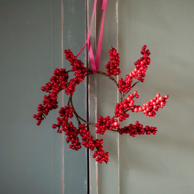 Corona decorativa bayas rojas Ø25cm