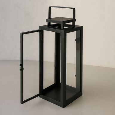 Farol de metal negro Calin 35cm