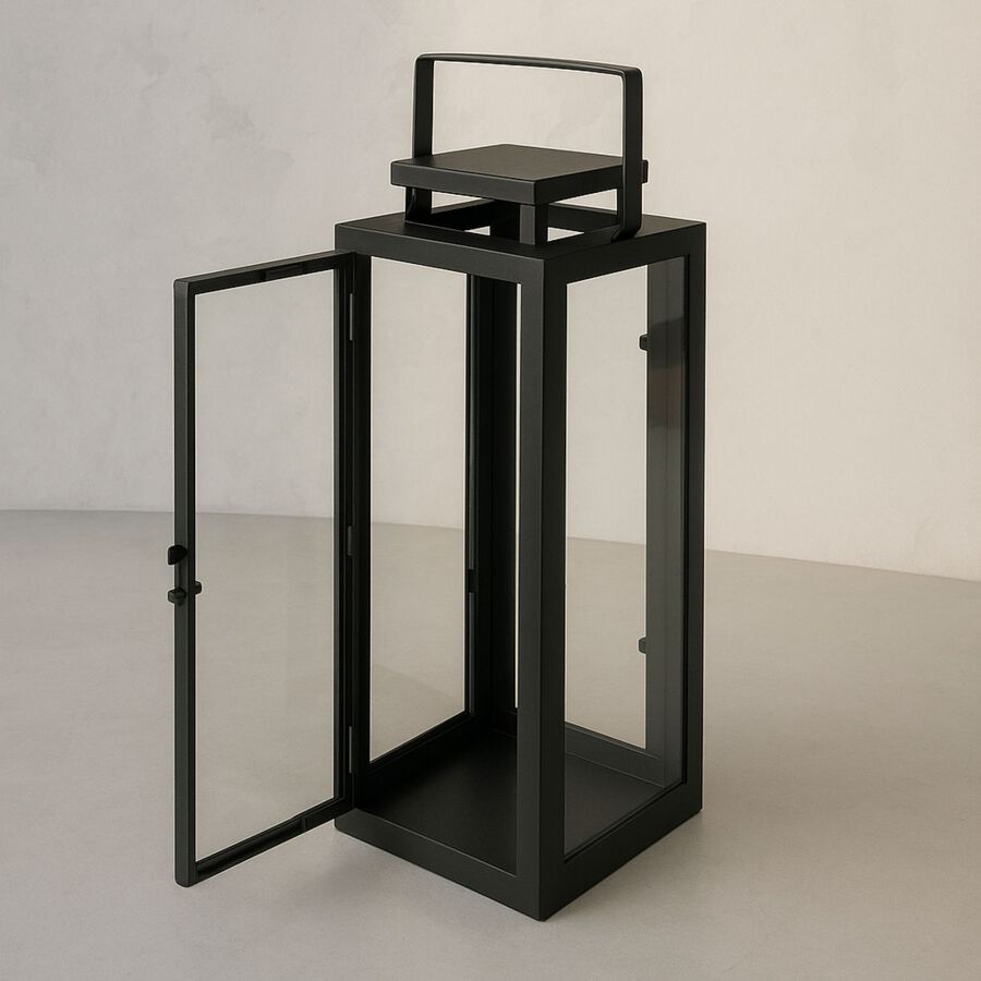 Farol de metal negro Calin 35cm