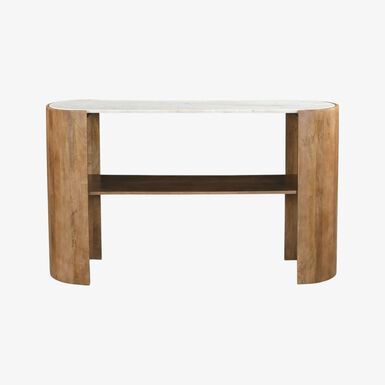Consola de madera de mango y mármol Varsovia 135x40x80cm Clau&Chloe