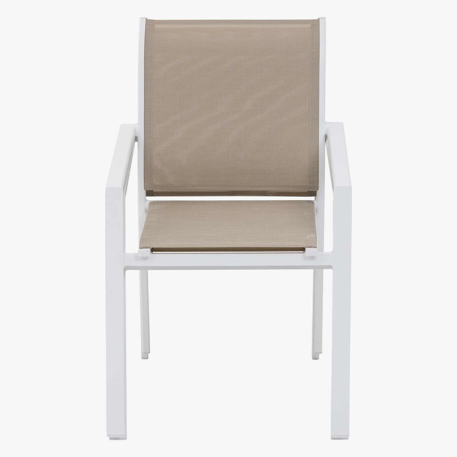 Silla de jard&iacute;n apilable de aluminio blanca Essor 56x63x88cm