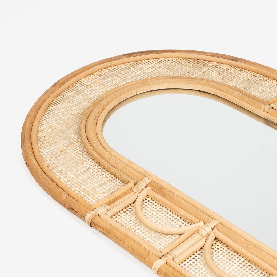 Espejo de pared de rat&aacute;n Ryan 61x105cm