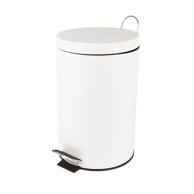 Papelera con tapa de metal blanca 12L