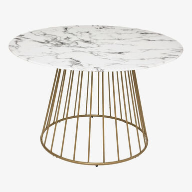 Mesa de comedor de vidrio efecto m&aacute;rmol Moren &Oslash;120cm 