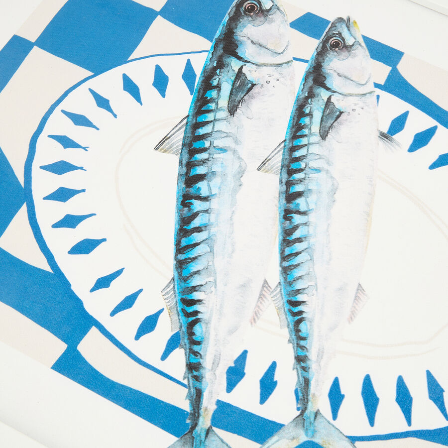 Cuadro con marco y cristal Sardines 30x40cm