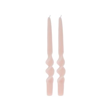 Set de 2 velas candelabro rosa 26cm