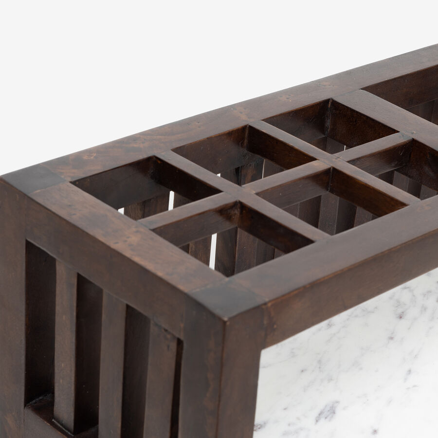 Mueble bar con ruedas de madera de olmo reciclada Pisco 70x50x91cm