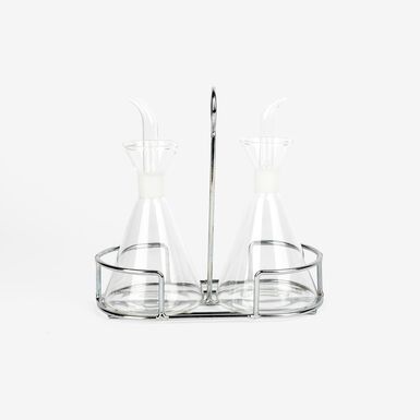Set de aceitera y vinagrera con soporte Matraz