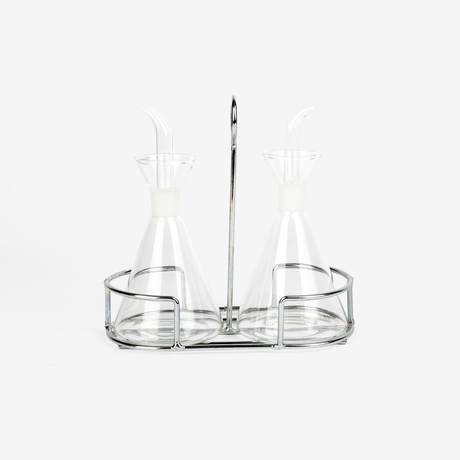 Set de aceitera y vinagrera con soporte Matraz