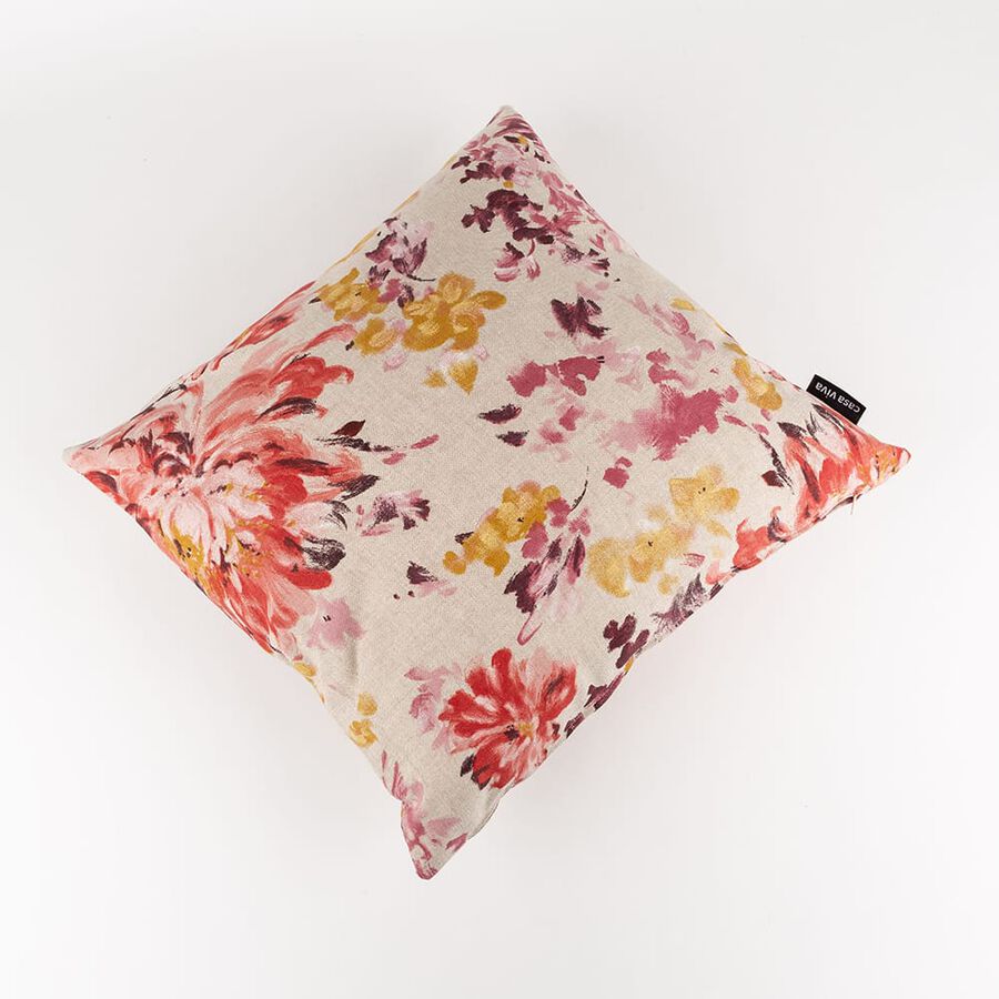 Funda de coj&iacute;n granate floral Cezzane 45x45cm