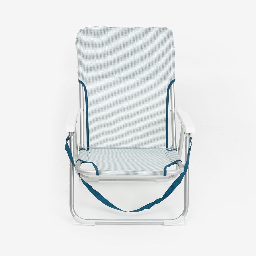 Silla de playa plegable de aluminio azul Medano 40x56x70cm