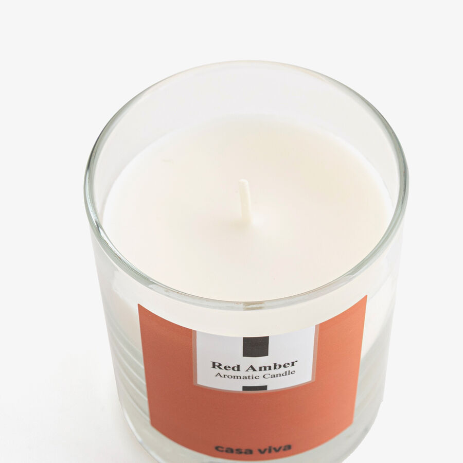 Vela arom&aacute;tica en vaso de cristal red amber Air 200ml Casa Viva