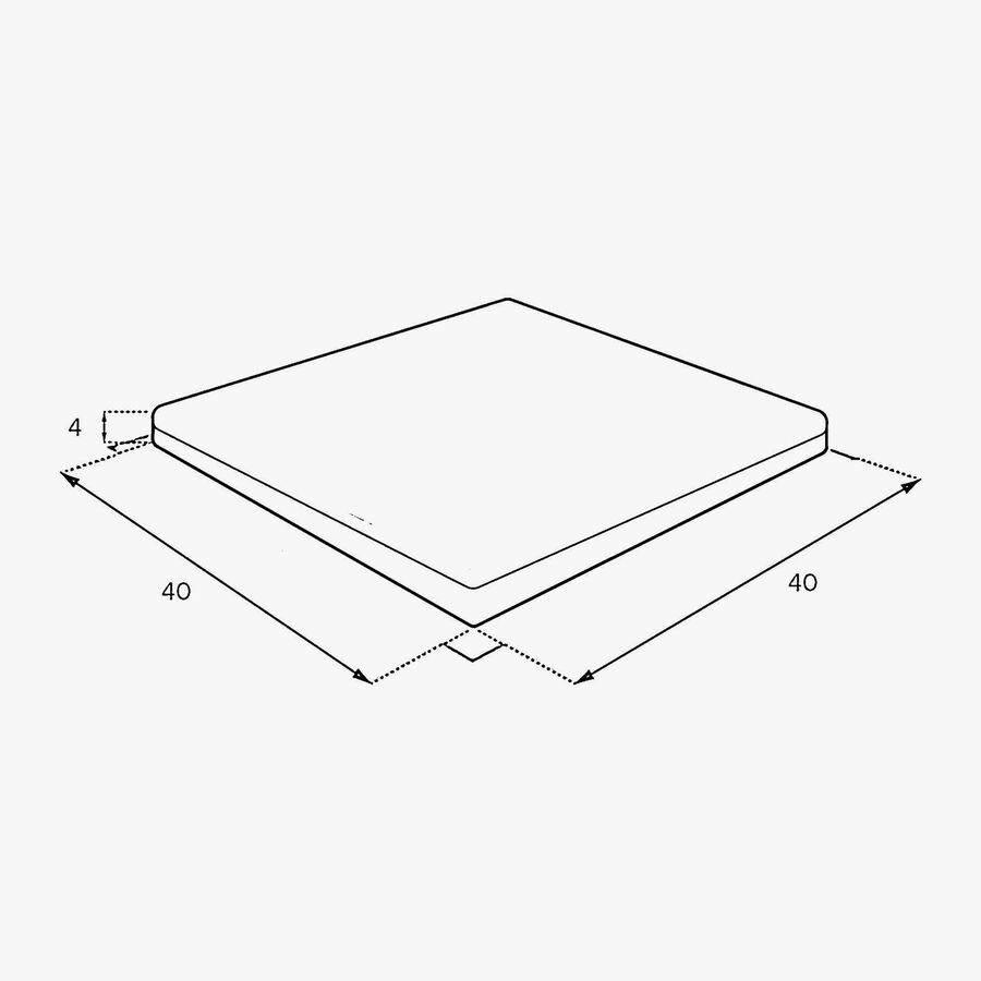 Cojin para silla de jard&iacute;n con velcro antracita Soreya 40x40cm