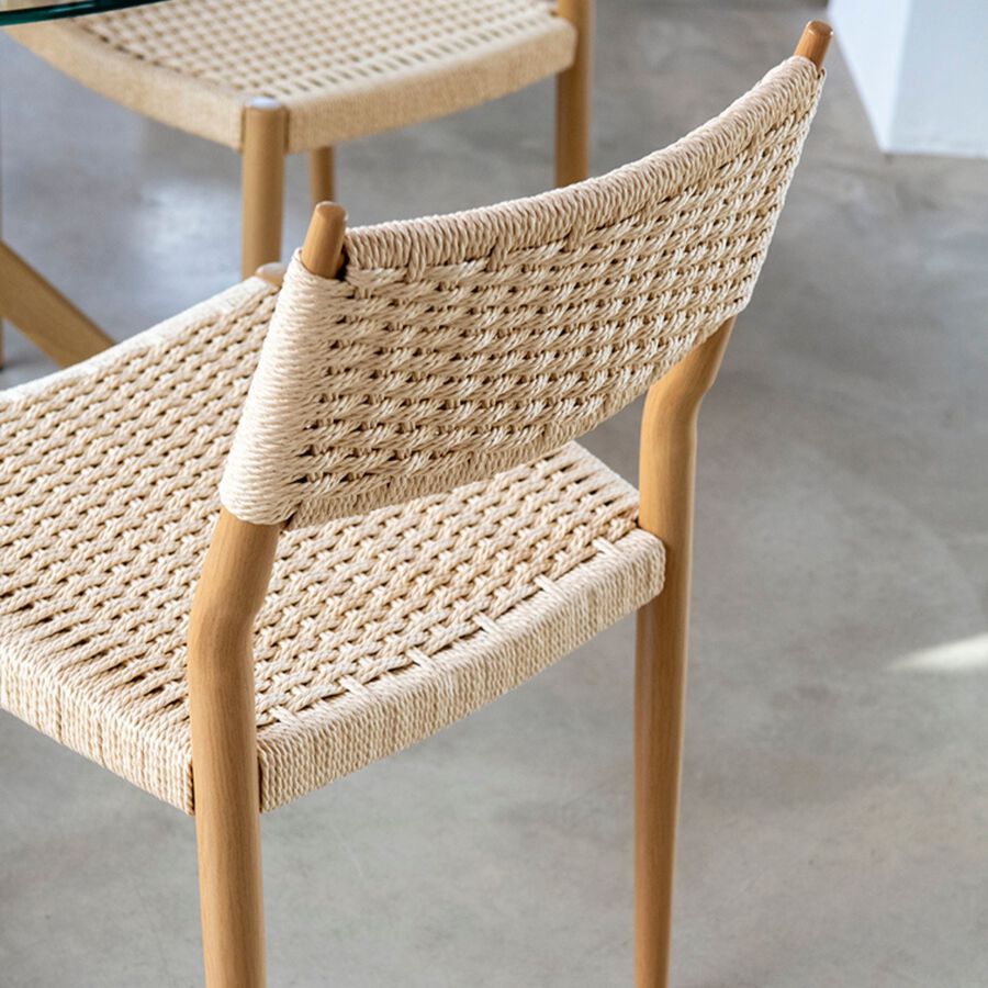 Silla de comedor efecto madera beige Vilma 56x50x82cm Clau&Chloe