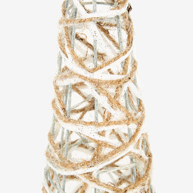 Árbol decorativo con luz LED gris 40cm