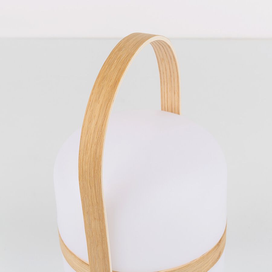 L&aacute;mpara de mesa inal&aacute;mbrica LED para exterior con asa Terra &Oslash;14,5x26,5cm