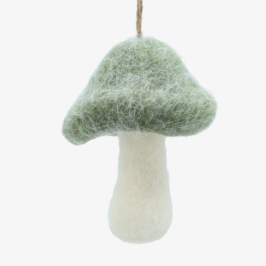Bola de Navidad de seta de fieltro verde 10x10x15cm