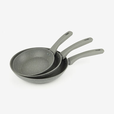 Set de 3 sartenes de aluminio y mármol antiadherente Ø20/24/28cm