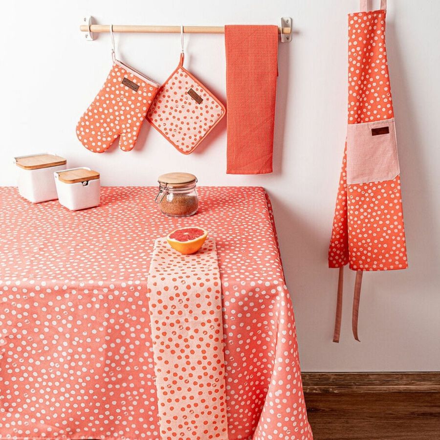 Mantel de topos de algodón rosa Polka 145x200cm