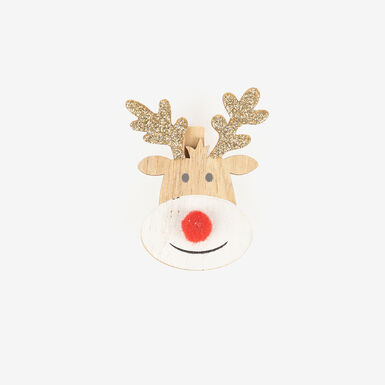 Set de 6 pinzas de madera Renos 5,5cm