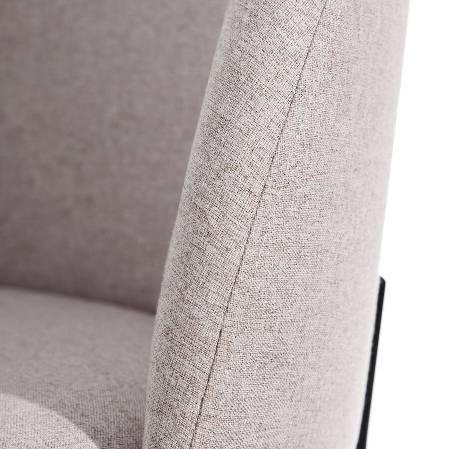 Set de 2 sillas de comedor de metal con tela beige Caleb 50x54x78cm