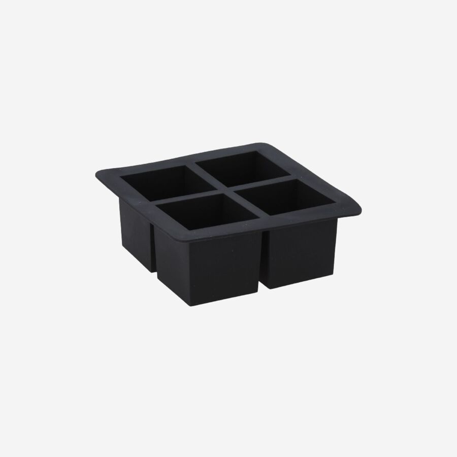 Bandeja para 4 cubitos de silicona negra 16x16x6cm