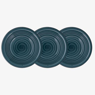 Set de 3 platos hondos azules de cer&aacute;mica Azura &Oslash;22cm
