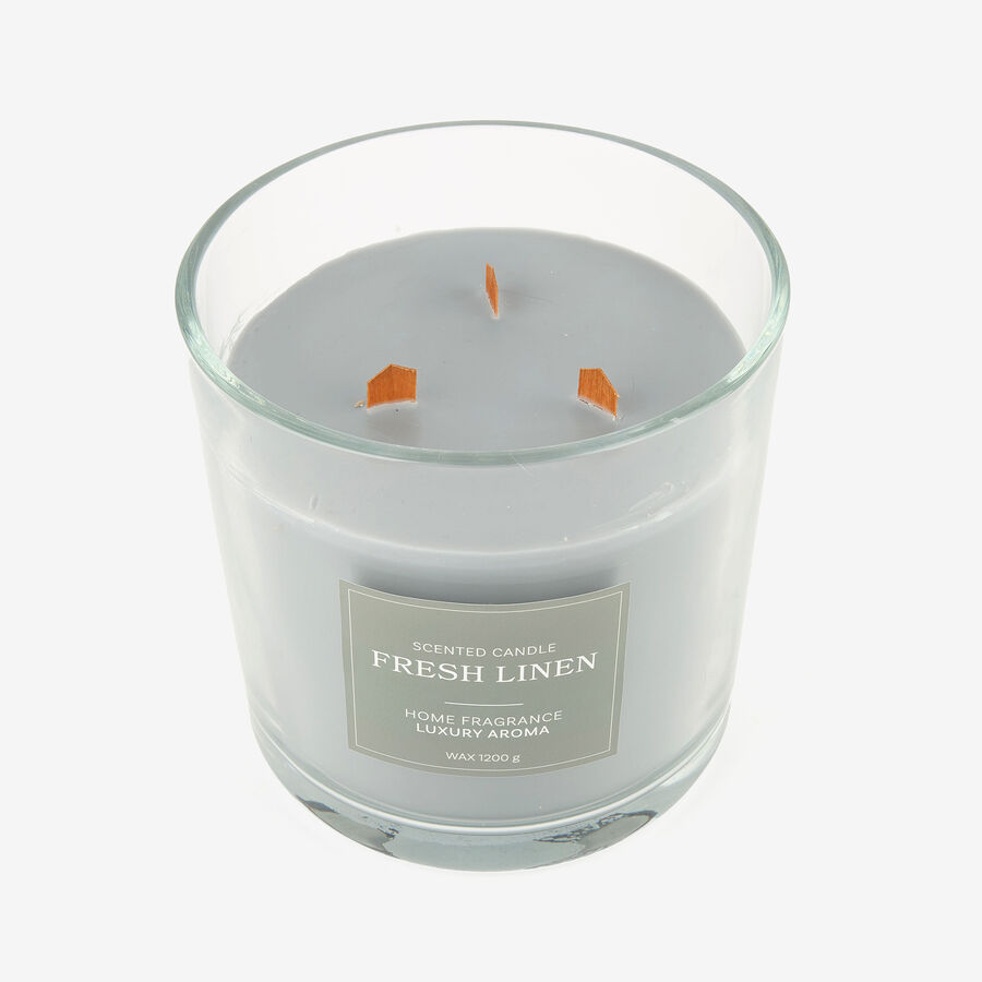 Vela aromática de tres mechas en vaso de cristal 15cm en varios modelos