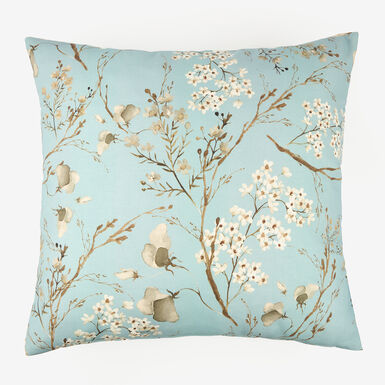 Funda de cojín de algodón azul Hana 45x45cm