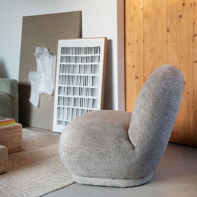 Butaca de algodón marrón Aicha 85x82x77cm Clau&Chloe