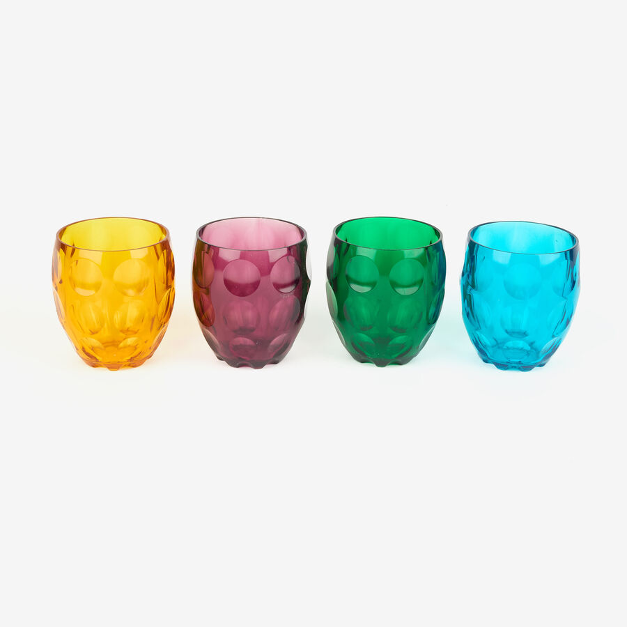 Set de 4 vasos de plástico PVC de colores Bubbles 34cl - Guzzini