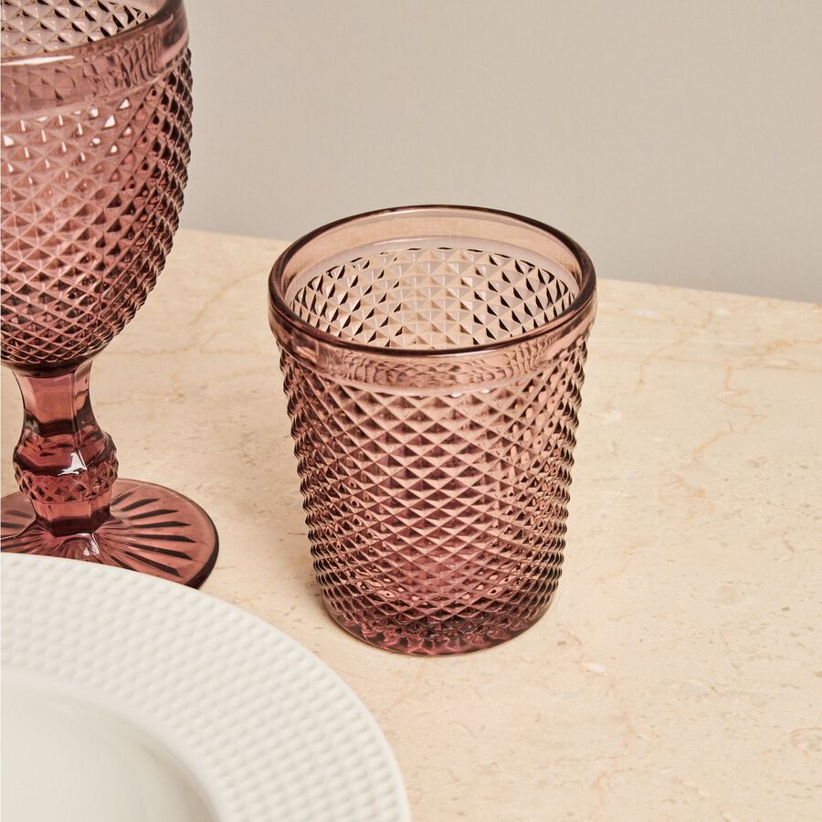 Vaso cristal rosa Diamante 30cl