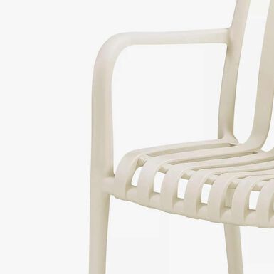 Silla de jard&iacute;n apilable de polipropileno crema Happel 59x55x81cm