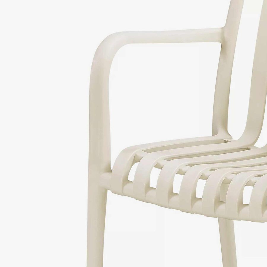 Silla de jard&iacute;n apilable de polipropileno crema Happel 59x55x81cm