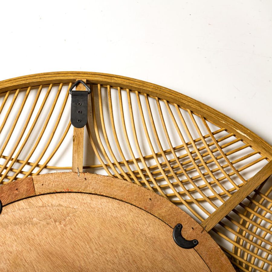 Espejo de pared redondo de bamb&uacute; &Oslash;70cm