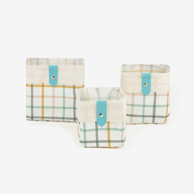 Set de 3 cestas cuadros Beida 14-12-10cm