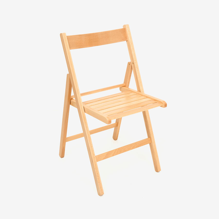 Silla plegable de madera de haya natural Gema 43x48x79cm