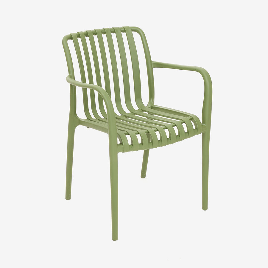 Silla de jard&iacute;n apilable de polipropileno verde Happel 59x55x81cm