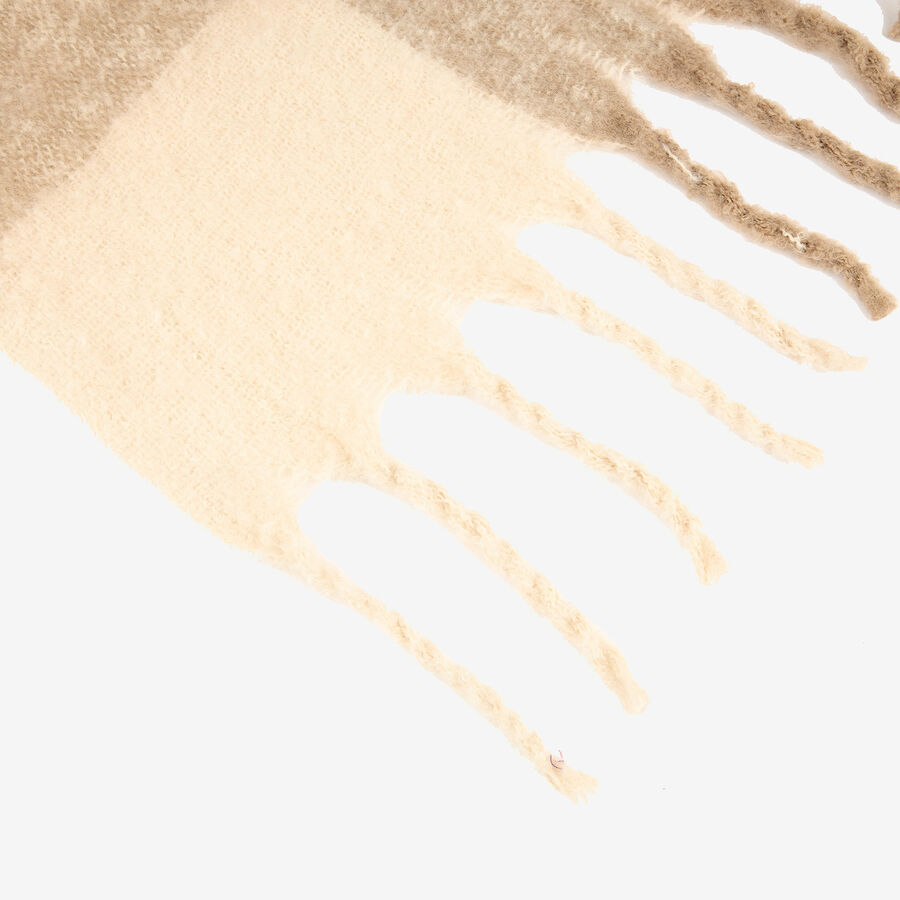 Manta efecto mohair de cuadros marrón 130x150cm