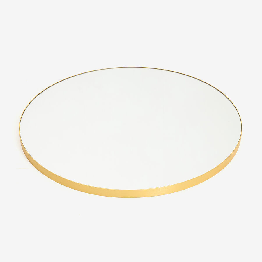 Espejo de pared redondo con marco dorado Flame &Oslash;80cm