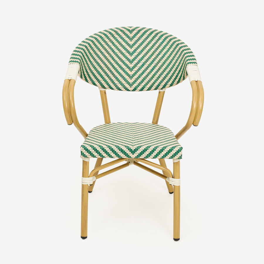 Silla de jardín bistro de textilene verde Sena 58x61x82cm