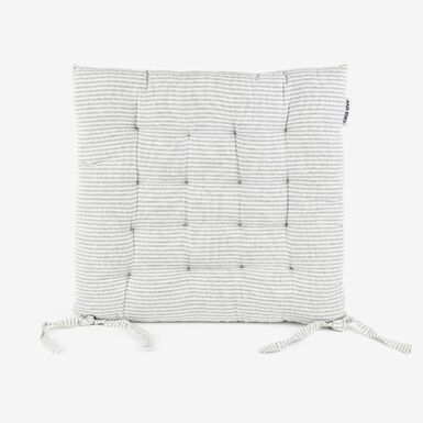 Cojín de silla de algodón con rayas grises Stripes 40x40cm